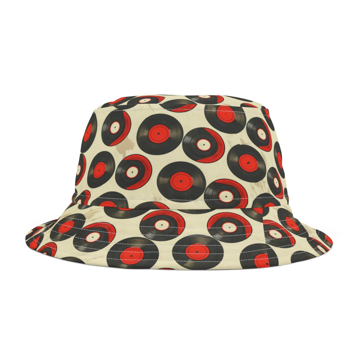 Retro Vinyl Patterned Hat Doodle Vinyl Cream Bucket Had Vinyl Pattern Hat