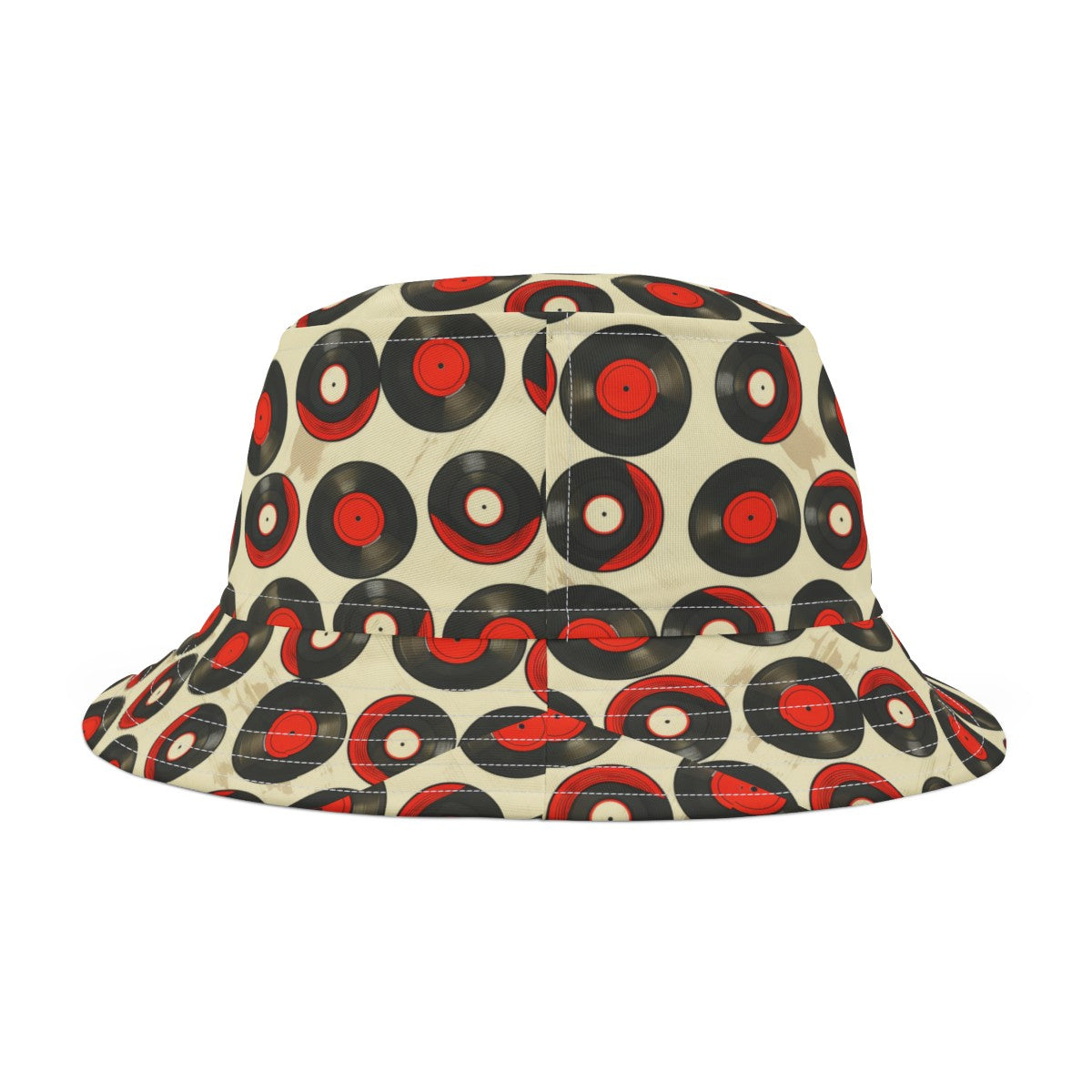 Retro Vinyl Patterned Hat Doodle Vinyl Cream Bucket Had Vinyl Pattern Hat