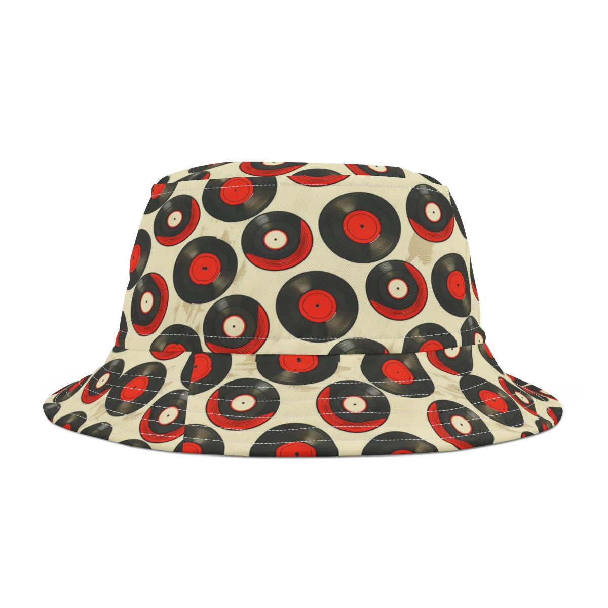 Retro Vinyl Patterned Hat Doodle Vinyl Cream Bucket Had Vinyl Pattern Hat