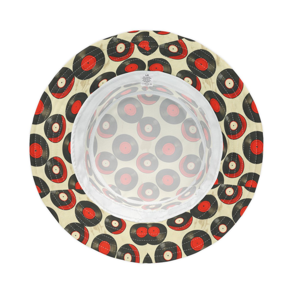Retro Vinyl Patterned Hat Doodle Vinyl Cream Bucket Had Vinyl Pattern Hat