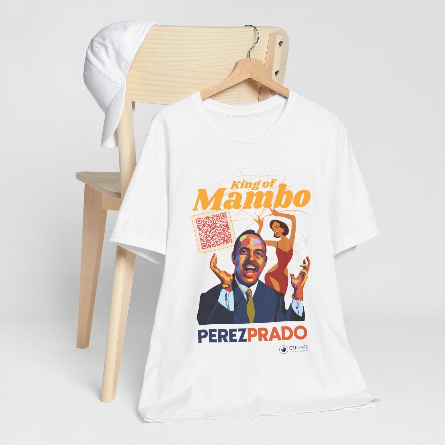 King of Mambo - Perez Prado Vive T-Shirt, Mambo T-Shirt Latin Music T-Shirt (QR-Playlist Included)