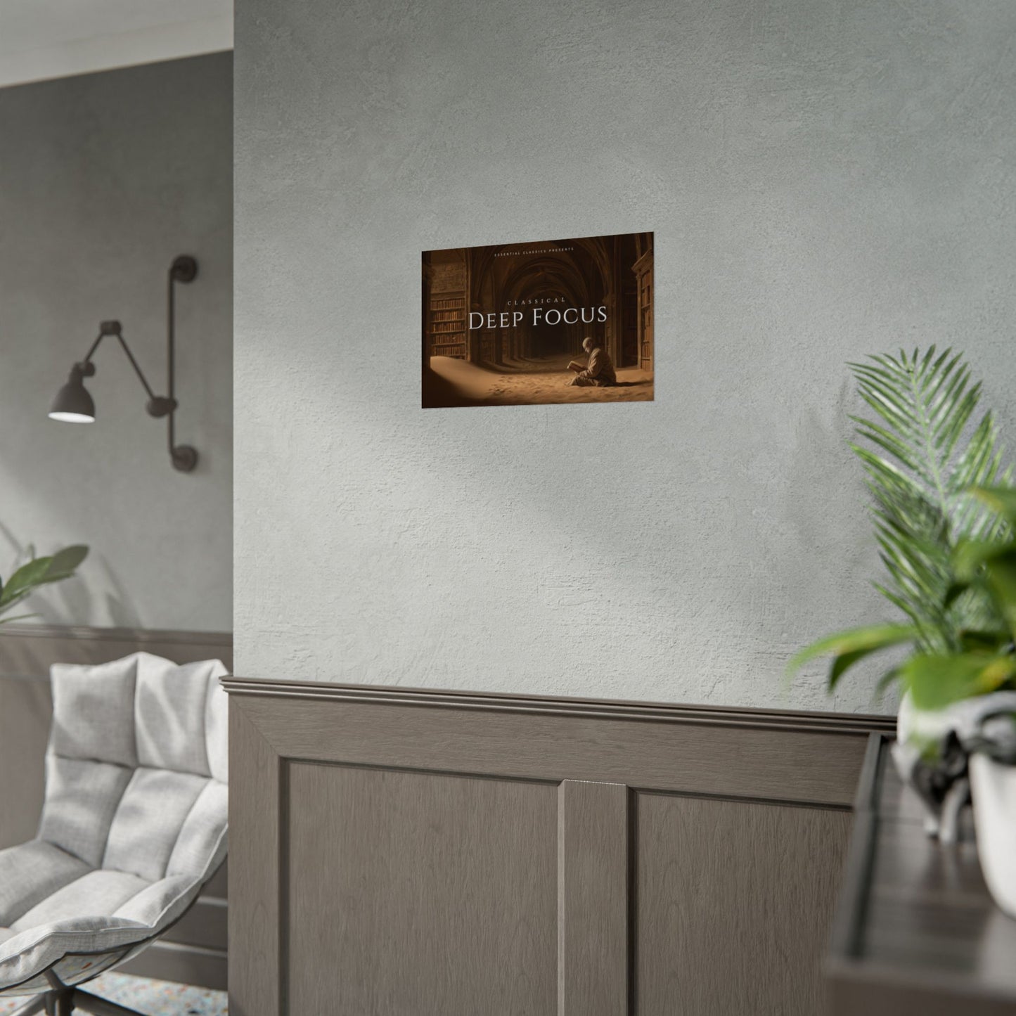 Deep Focus - Classical Music for Thinking Poster, Peaceful Library Print, Nature Library Poster, Apocalyptic Library