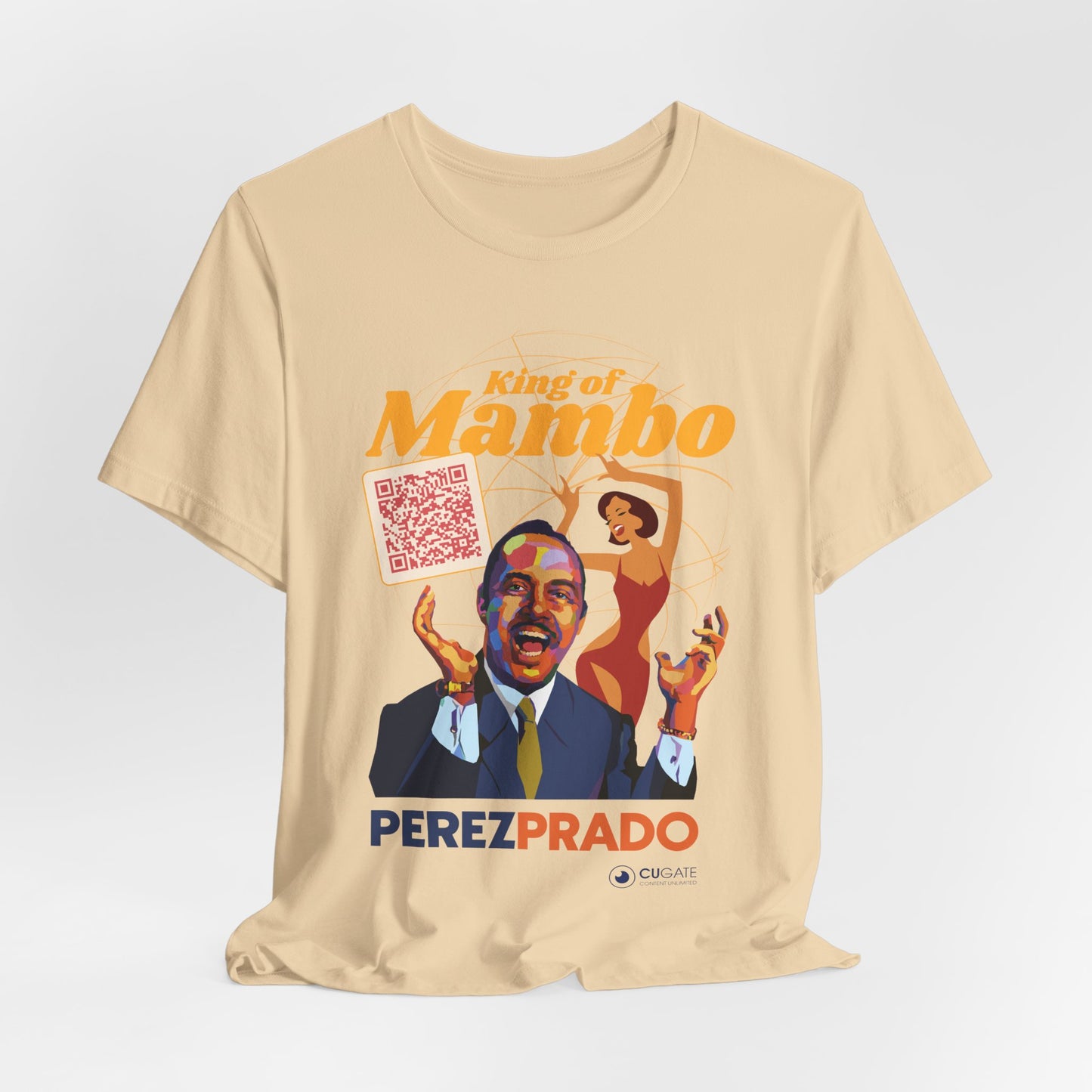 King of Mambo - Perez Prado Vive T-Shirt, Mambo T-Shirt Latin Music T-Shirt (QR-Playlist Included)