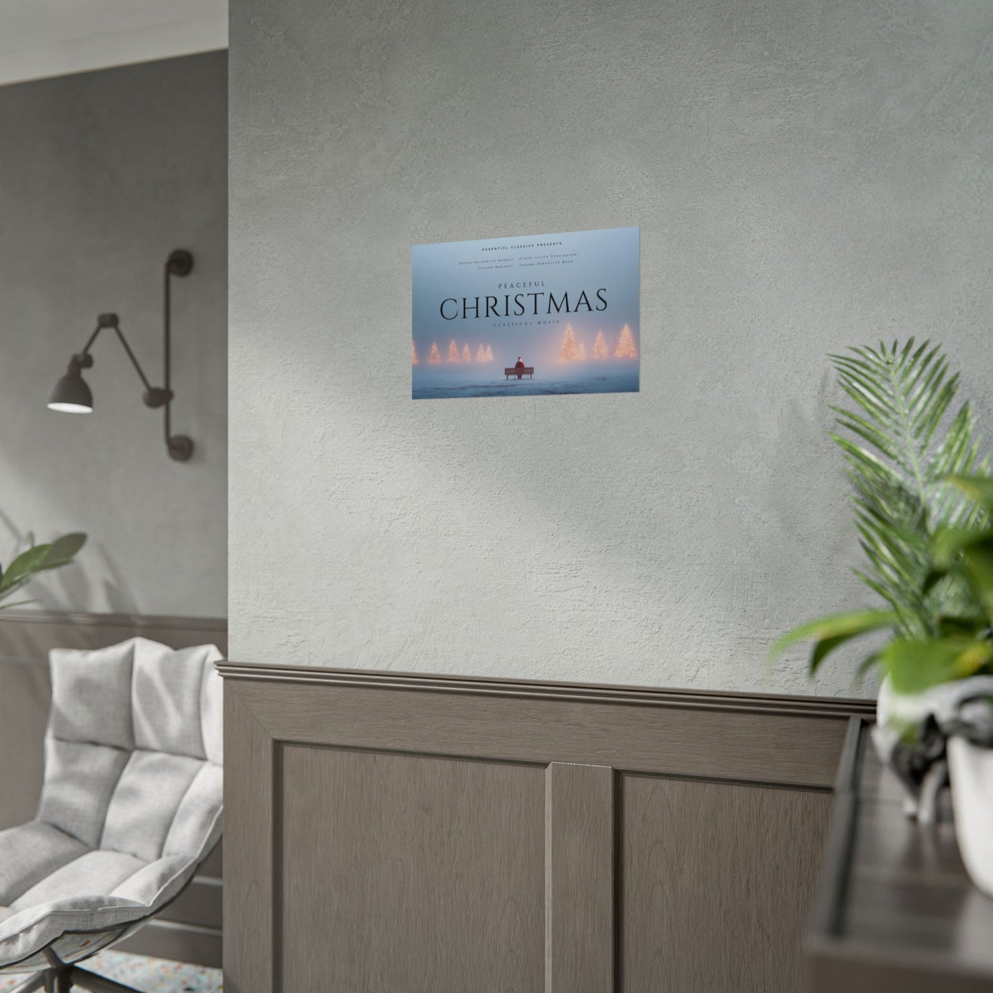 A Peaceful Christmas - Winter Poster, Winter Landscape Print, Holiday Print, Christmas Poster, Classical Music Print, Snow Print, Holiday Decor Poster