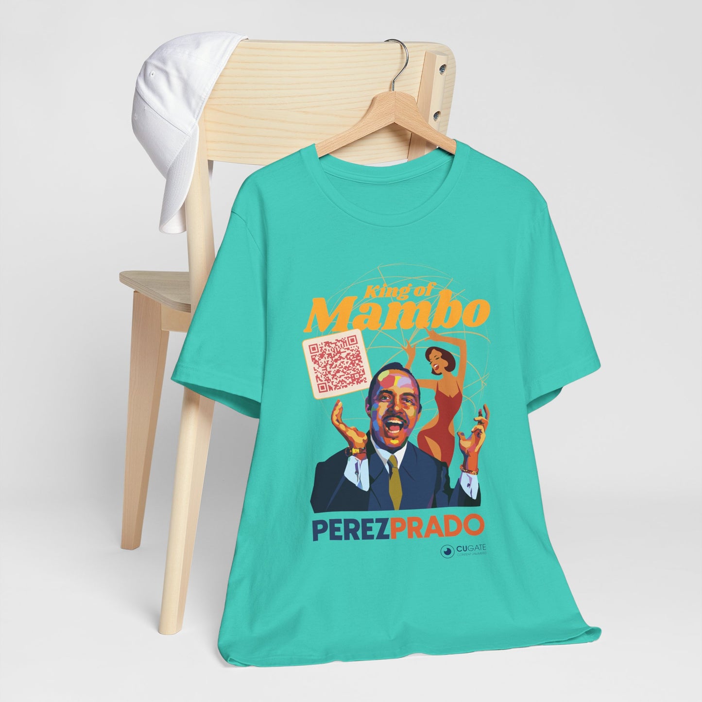 King of Mambo - Perez Prado Vive T-Shirt, Mambo T-Shirt Latin Music T-Shirt (QR-Playlist Included)