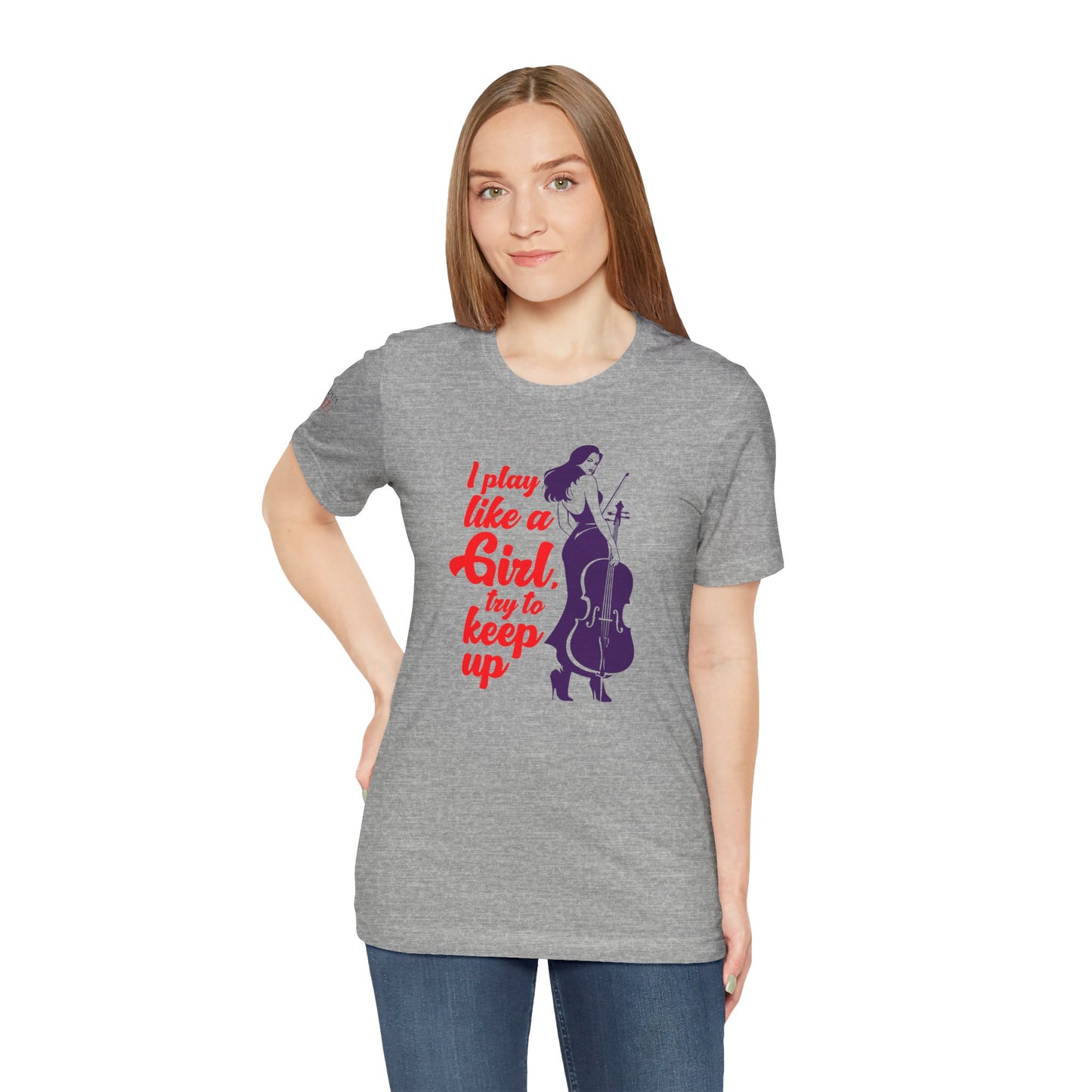 Play like a Girl - Cello T-Shirt: Camerata Romeu Shirt, Play like a Girl Shirt, Orchestra Shirt, Female Musician Shirt, Cello Shirt