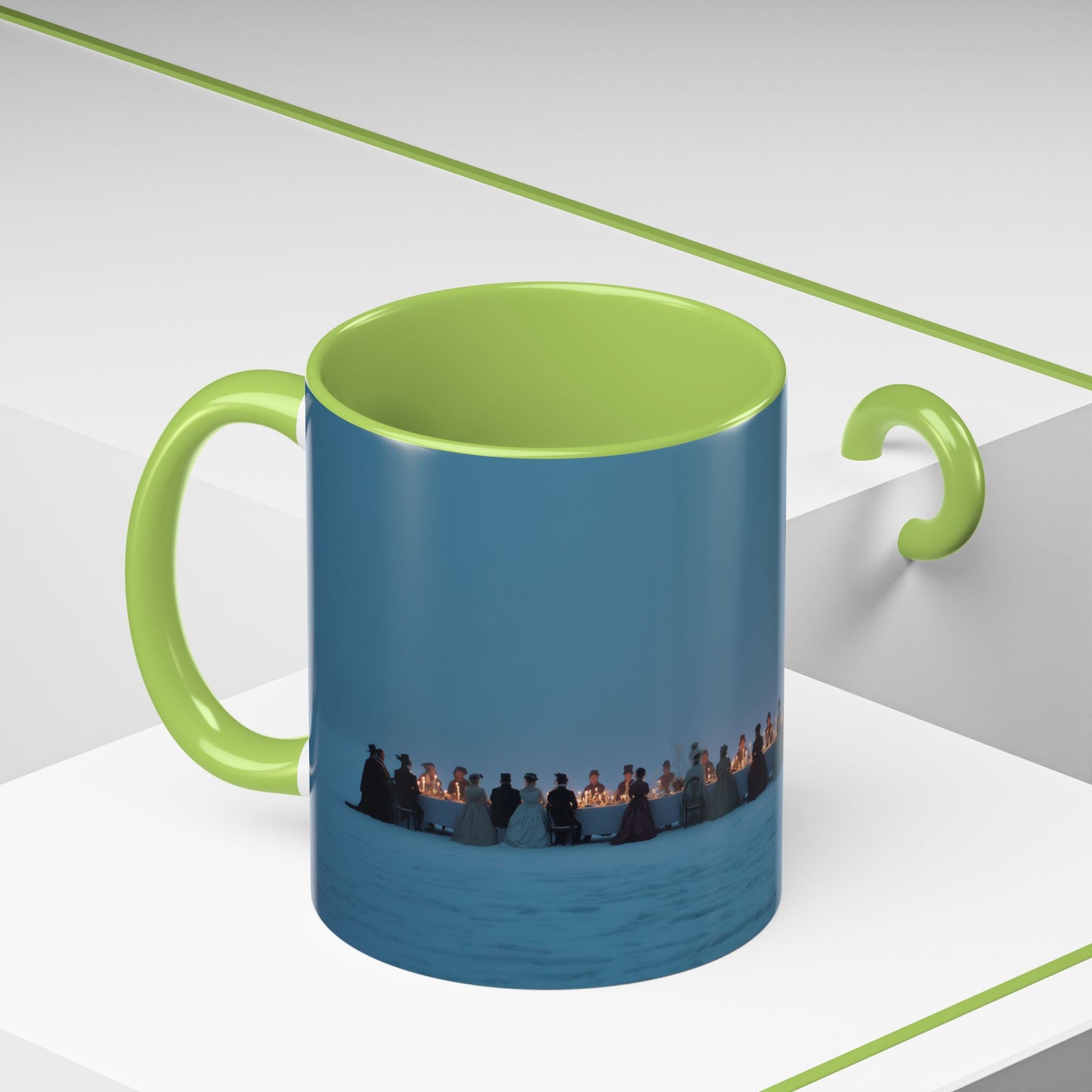 Christmas Dinner Mug (EU) - Holiday Mug, Elegant Classical Music Mug, Community Mug, Celebration Mug, Holiday Traditions Mug