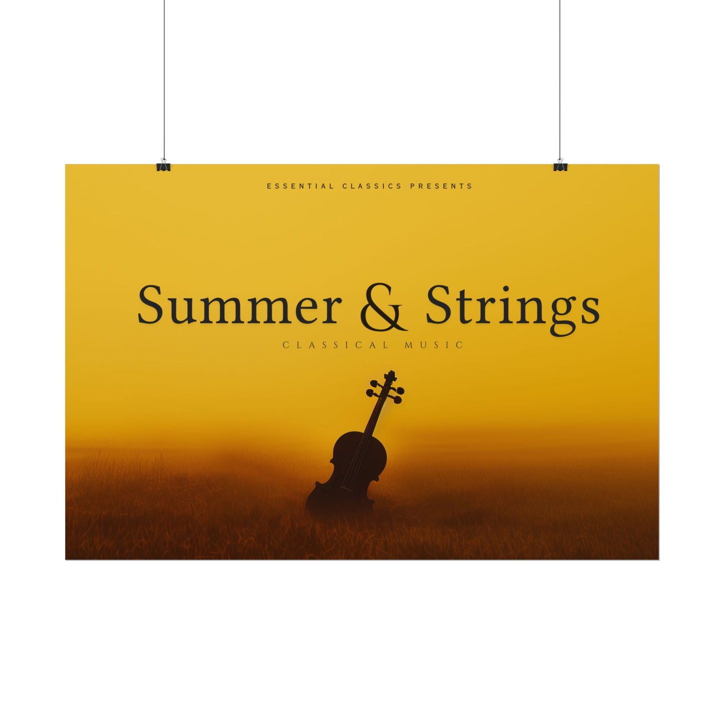 Summer & Strings - Classical Violin Poster, Summer Print, Classical Music Print, Calm Music Poster, Stings Lover Print