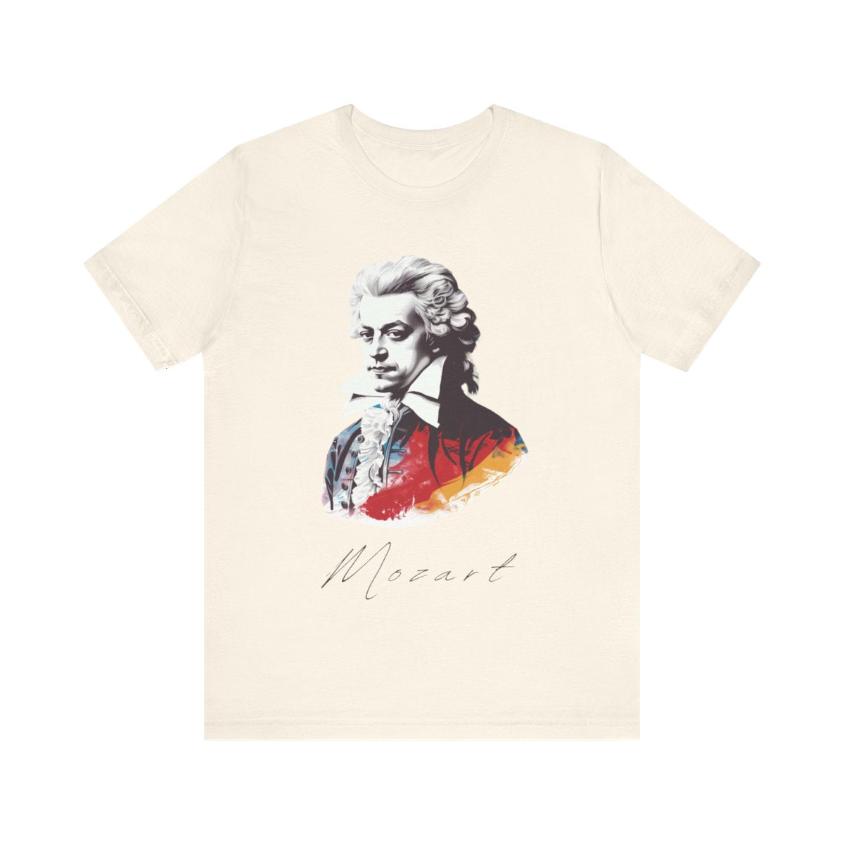 Mozart White T-Shirt - Handwriting Mozart Printed T-Shirt, Wolfgang Amadeus Mozart T-Shirt, Classical Music T-Shirt, Music T-Sirt