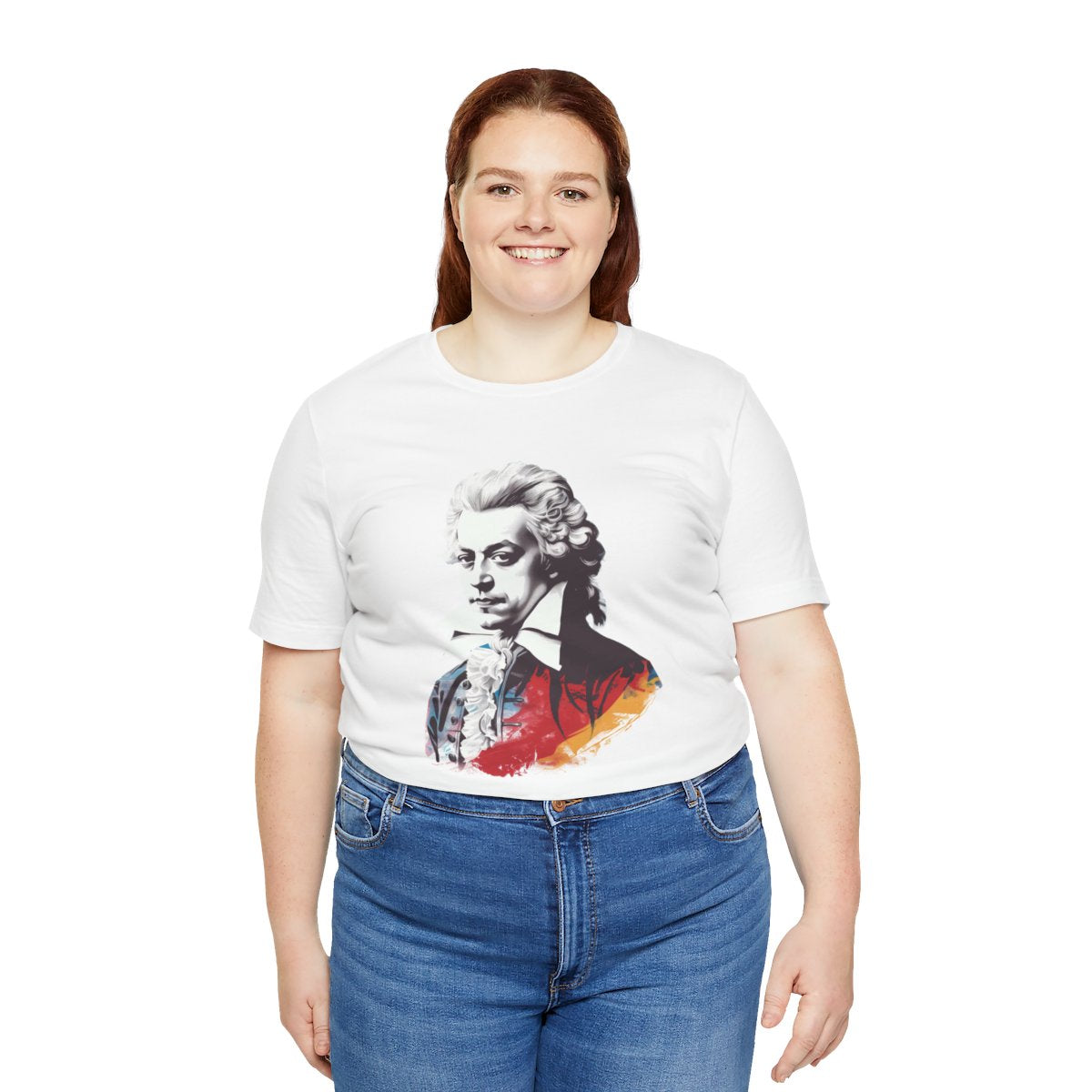 Mozart White T-Shirt - Handwriting Mozart Printed T-Shirt, Wolfgang Amadeus Mozart T-Shirt, Classical Music T-Shirt, Music T-Sirt