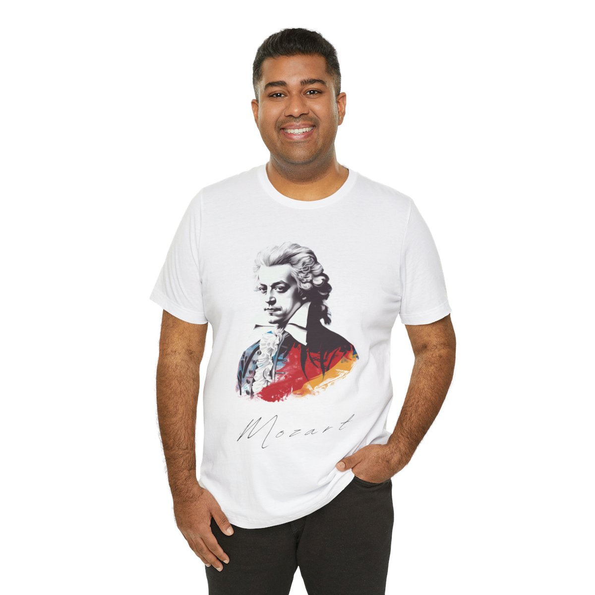 Mozart White T-Shirt - Handwriting Mozart Printed T-Shirt, Wolfgang Amadeus Mozart T-Shirt, Classical Music T-Shirt, Music T-Sirt