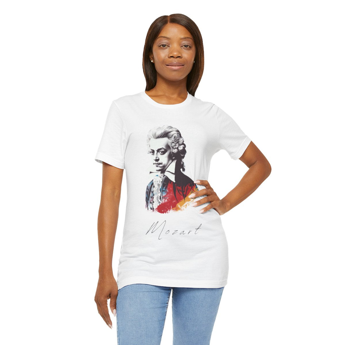 Mozart White T-Shirt - Handwriting Mozart Printed T-Shirt, Wolfgang Amadeus Mozart T-Shirt, Classical Music T-Shirt, Music T-Sirt