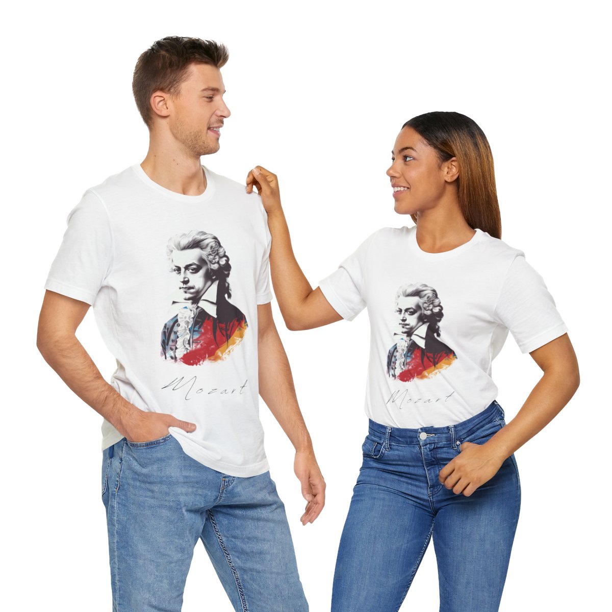 Mozart White T-Shirt - Handwriting Mozart Printed T-Shirt, Wolfgang Amadeus Mozart T-Shirt, Classical Music T-Shirt, Music T-Sirt