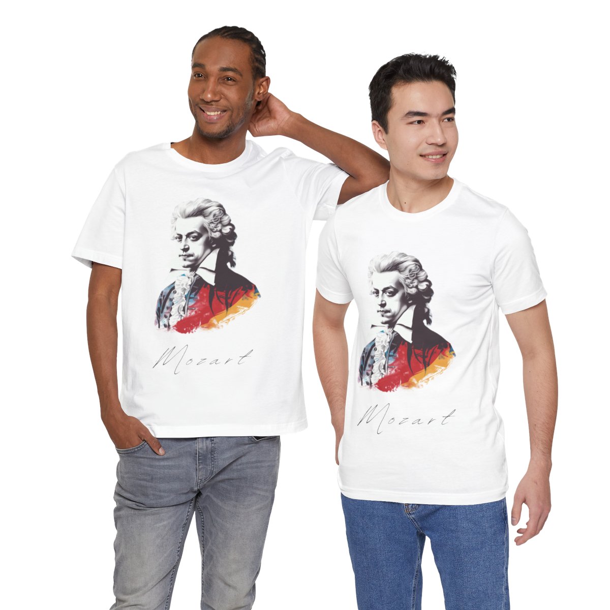 Mozart White T-Shirt - Handwriting Mozart Printed T-Shirt, Wolfgang Amadeus Mozart T-Shirt, Classical Music T-Shirt, Music T-Sirt