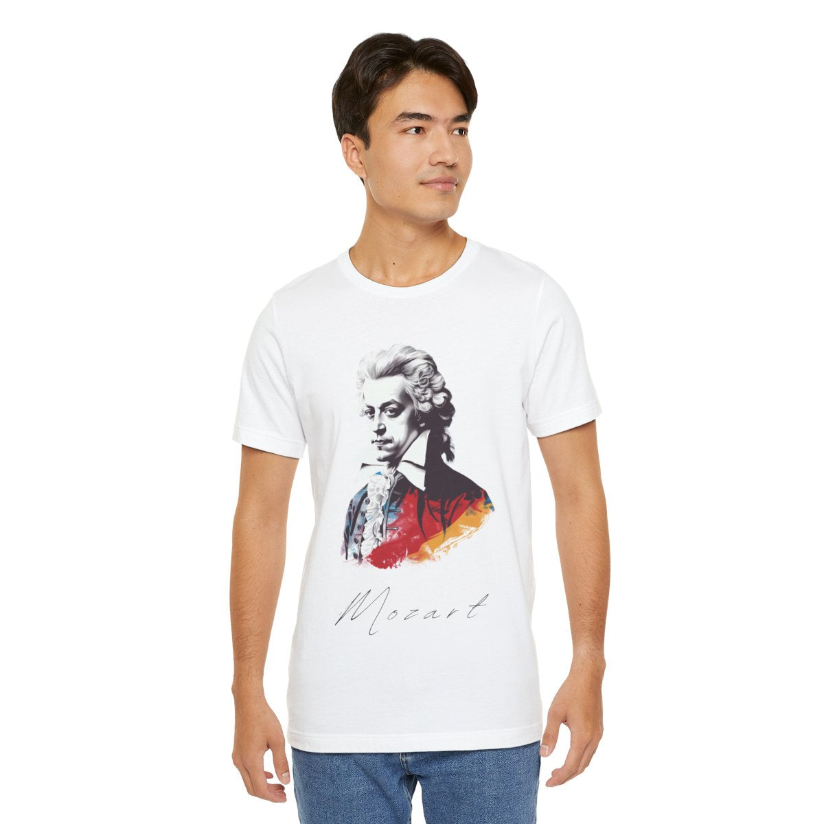 Mozart White T-Shirt - Handwriting Mozart Printed T-Shirt, Wolfgang Amadeus Mozart T-Shirt, Classical Music T-Shirt, Music T-Shirt