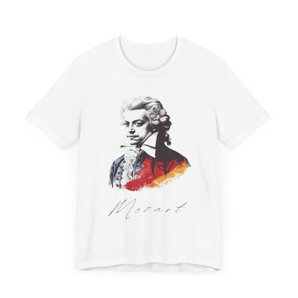 Mozart White T-Shirt - Handwriting Mozart Printed T-Shirt, Wolfgang Amadeus Mozart T-Shirt, Classical Music T-Shirt, Music T-Sirt