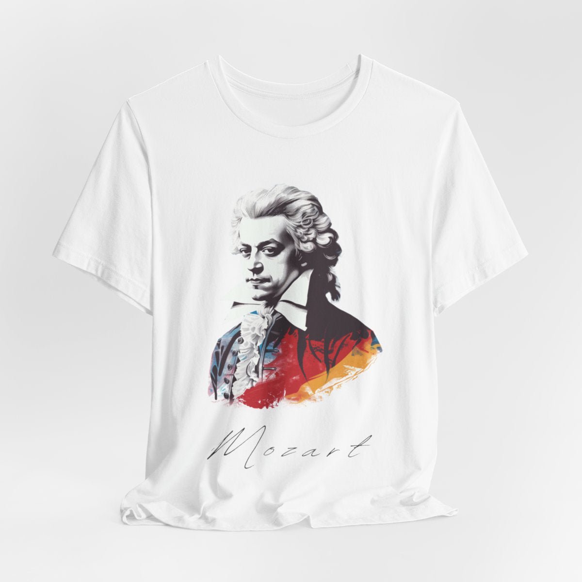 Mozart White T-Shirt - Handwriting Mozart Printed T-Shirt, Wolfgang Amadeus Mozart T-Shirt, Classical Music T-Shirt, Music T-Sirt