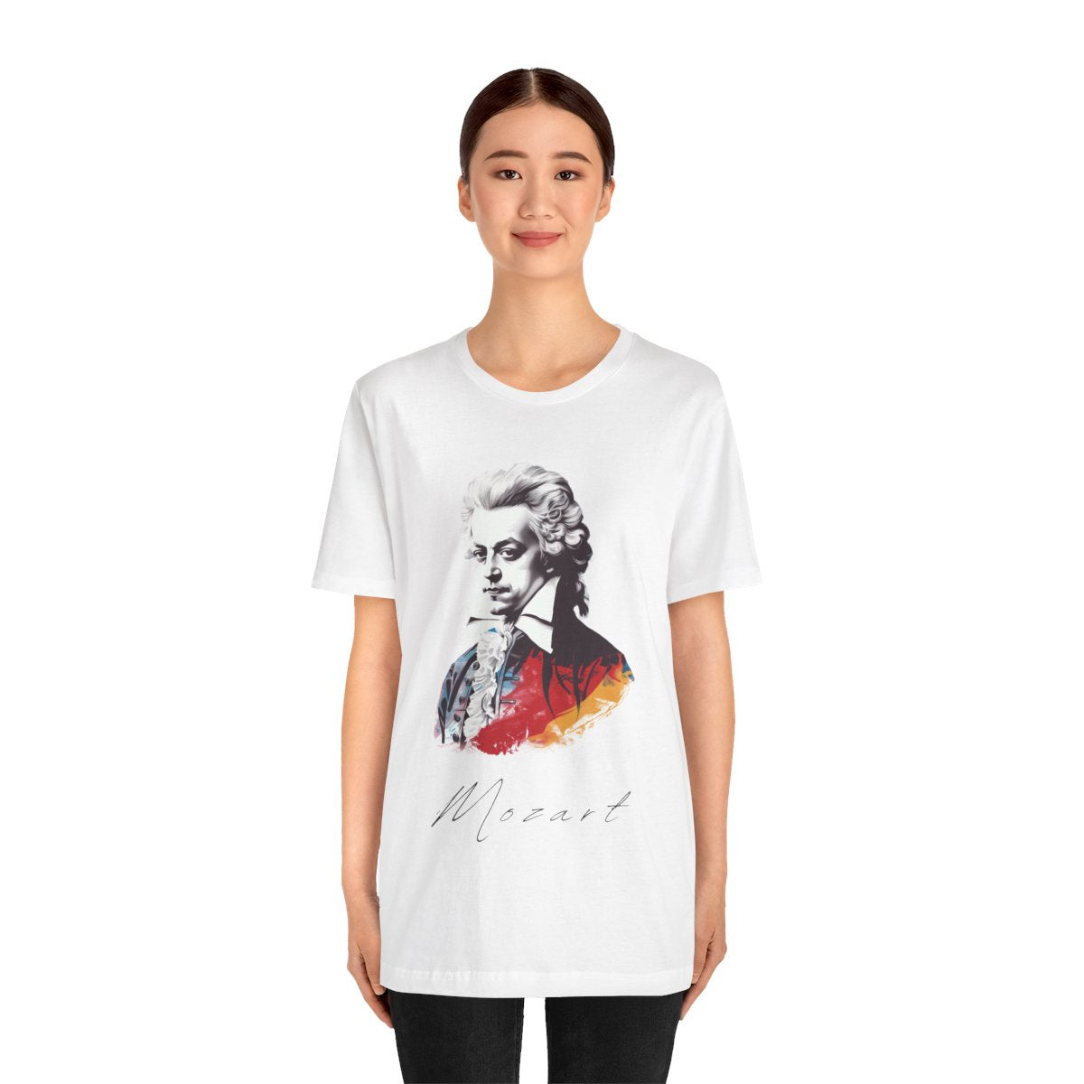 Mozart White T-Shirt - Handwriting Mozart Printed T-Shirt, Wolfgang Amadeus Mozart T-Shirt, Classical Music T-Shirt, Music T-Sirt