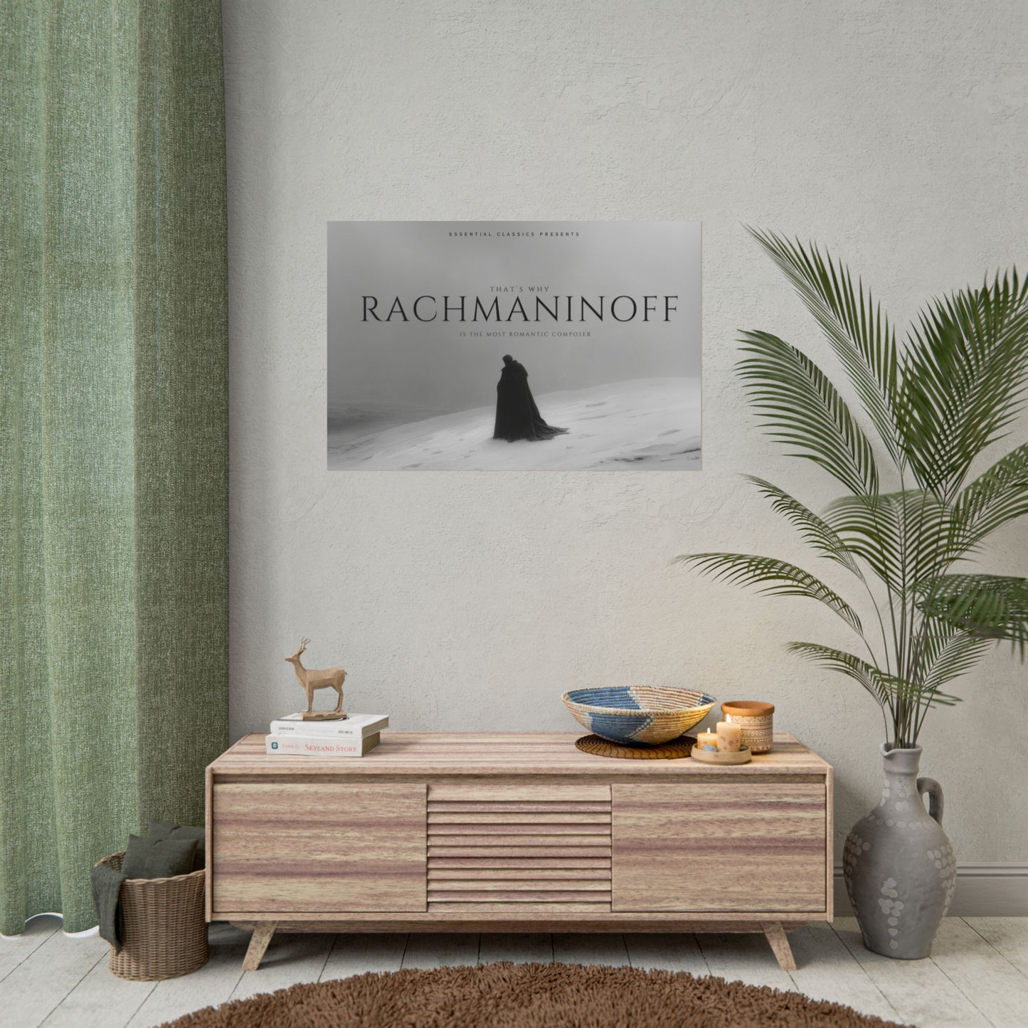 Romantic Rachmaninoff - Dramatic Music Print, Romantic Music Poster, Famous Composer Print, Moody Music Poster, Rachmaninoff Print