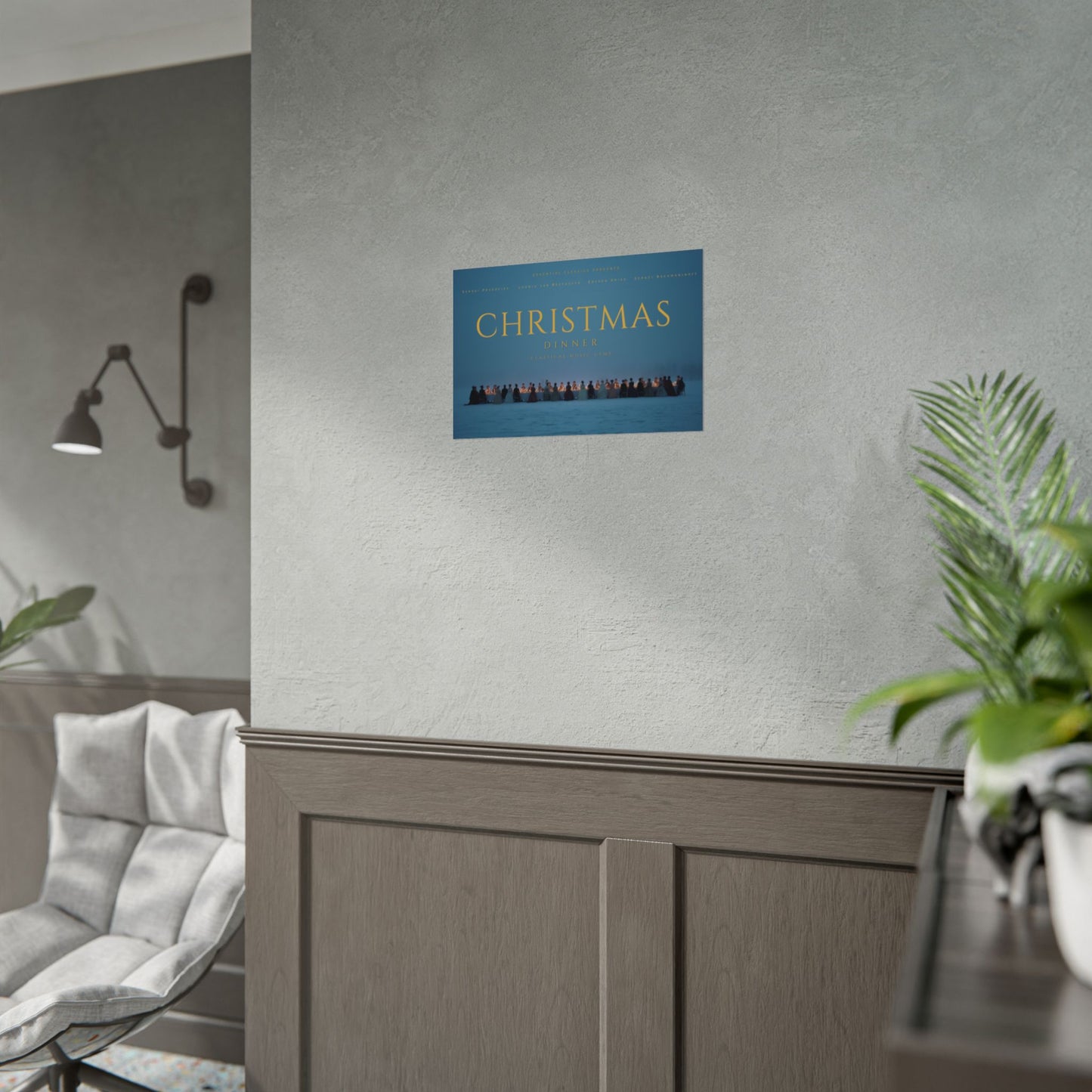 Christmas Dinner - Holiday Print, Elegant Classical Music Poster, Community Print, Celebration Poster, Holiday Traditions Print