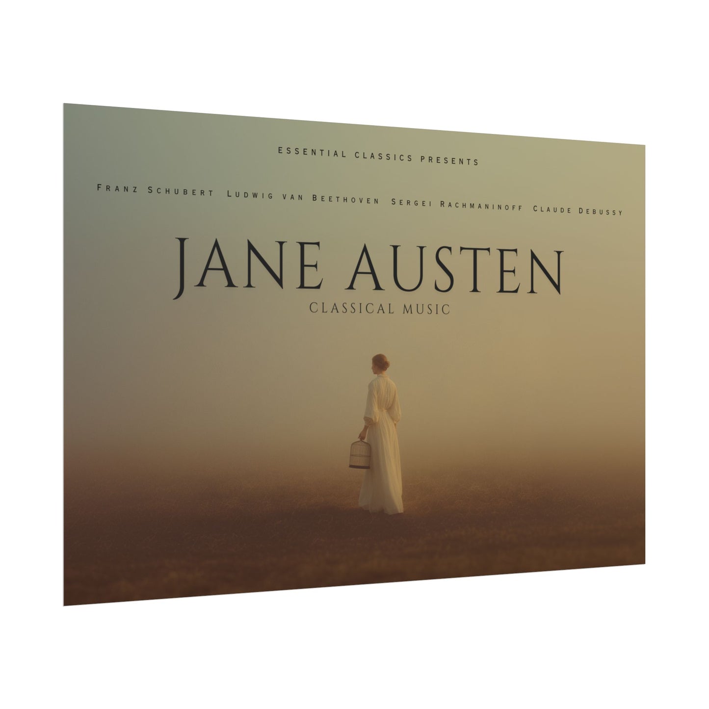 Jane Austen Poster - Jane Austen Inspired Print, Daydreaming Poster, Jane Austen Novel Print, Writing Poster, Timeless Romance Poster