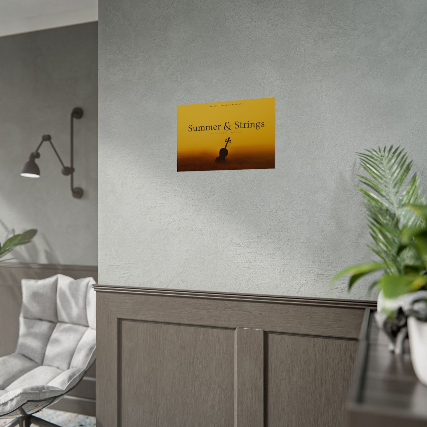 Summer & Strings - Classical Violin Poster, Summer Print, Classical Music Print, Calm Music Poster, Stings Lover Print