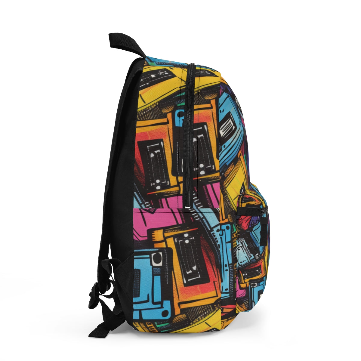 Music Casette Patterned Backpack Doodle Music Casette Backpack