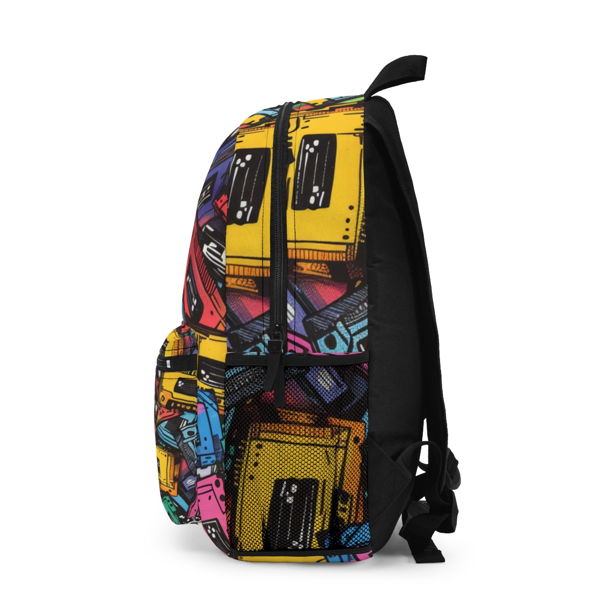 Music Casette Patterned Backpack Doodle Music Casette Backpack