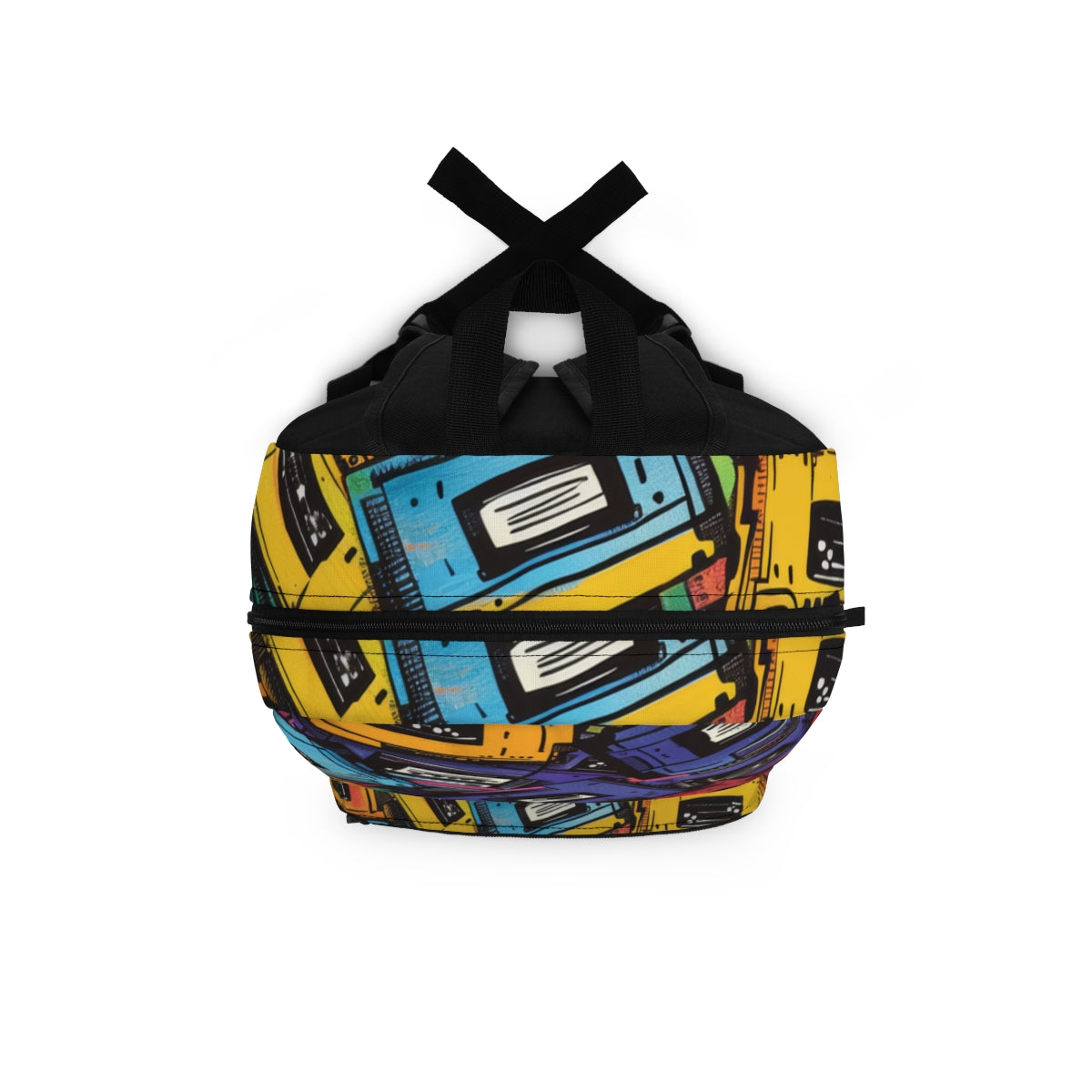 Music Casette Patterned Backpack Doodle Music Casette Backpack
