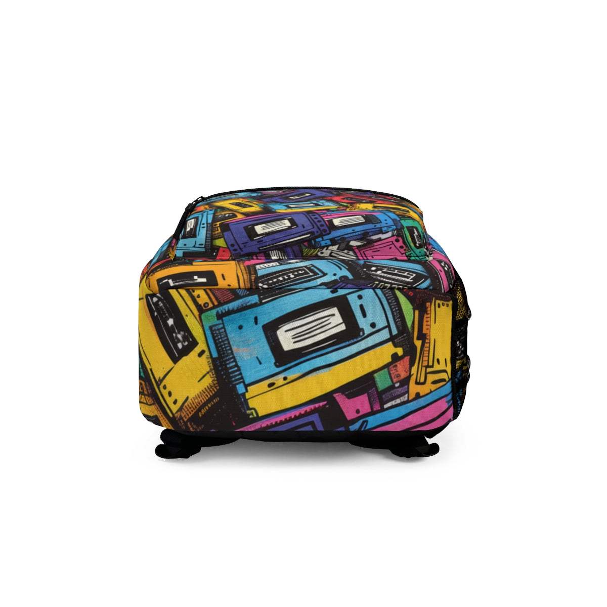 Music Casette Patterned Backpack Doodle Music Casette Backpack