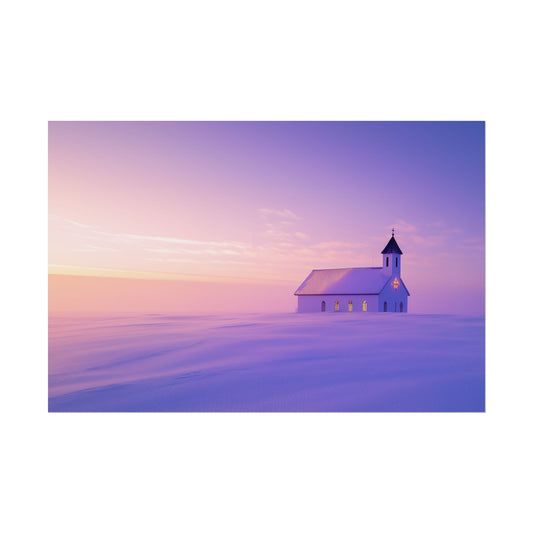 Without Words: Christmas Choir - Heavenly Voices Poster, Chapel Print, Snow Sunrise Print, Christmas Poster, Winter Print, Choir Concert Poster