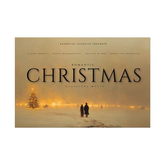 Romantic Christmas - Classical Music Inspired Poster, Winter Wonderland Print, Christmas Poster, Winter Print, Christmas Lights Poster