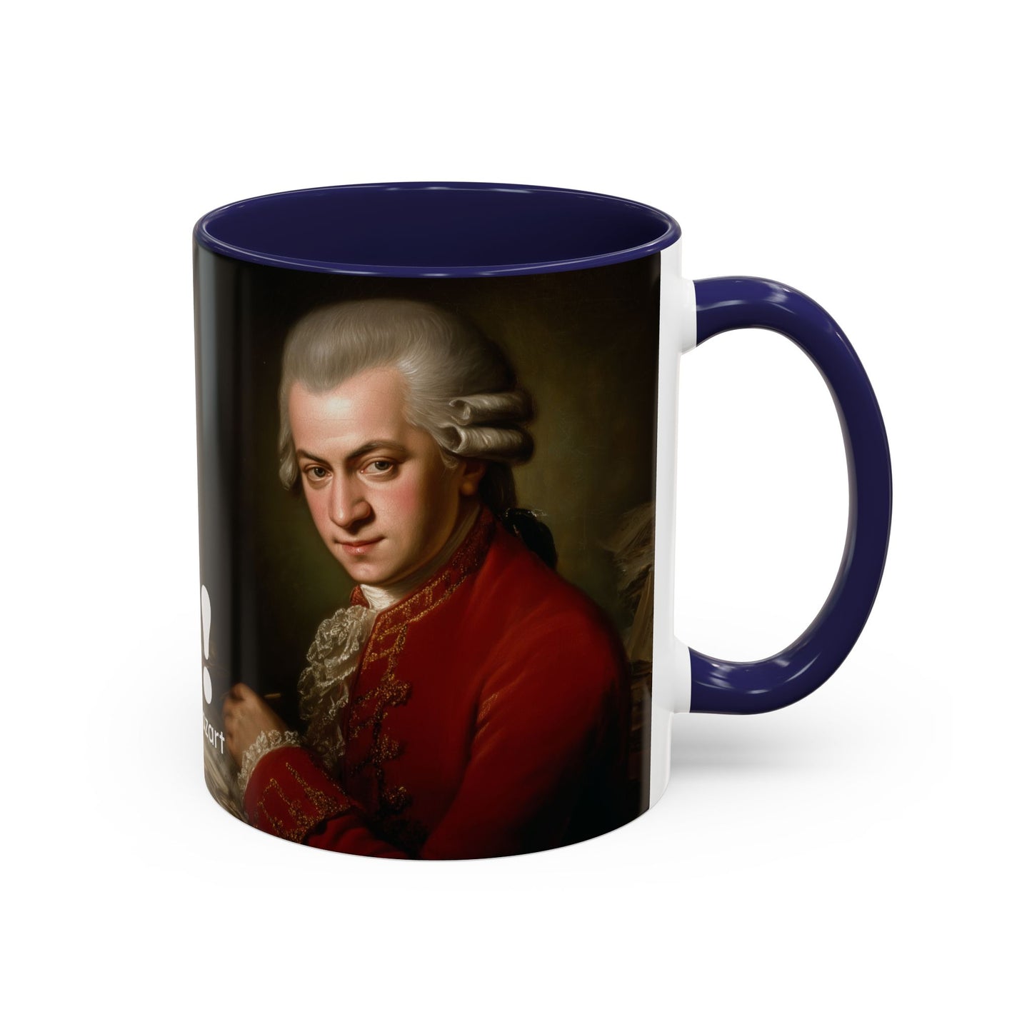 Two Flutes Mug in Black (USA) - Mozart Flute Quote Mug, Mozart Mug, Classical Music Mug, Funny Mozart Quote