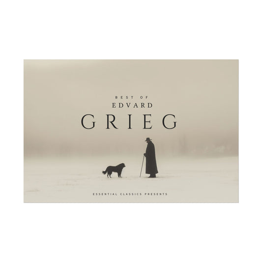 Without Words: Best of Edvard Grieg - Elegant Poster, Winter Nature Print, Dog Lover's Poster, Calm Art Print