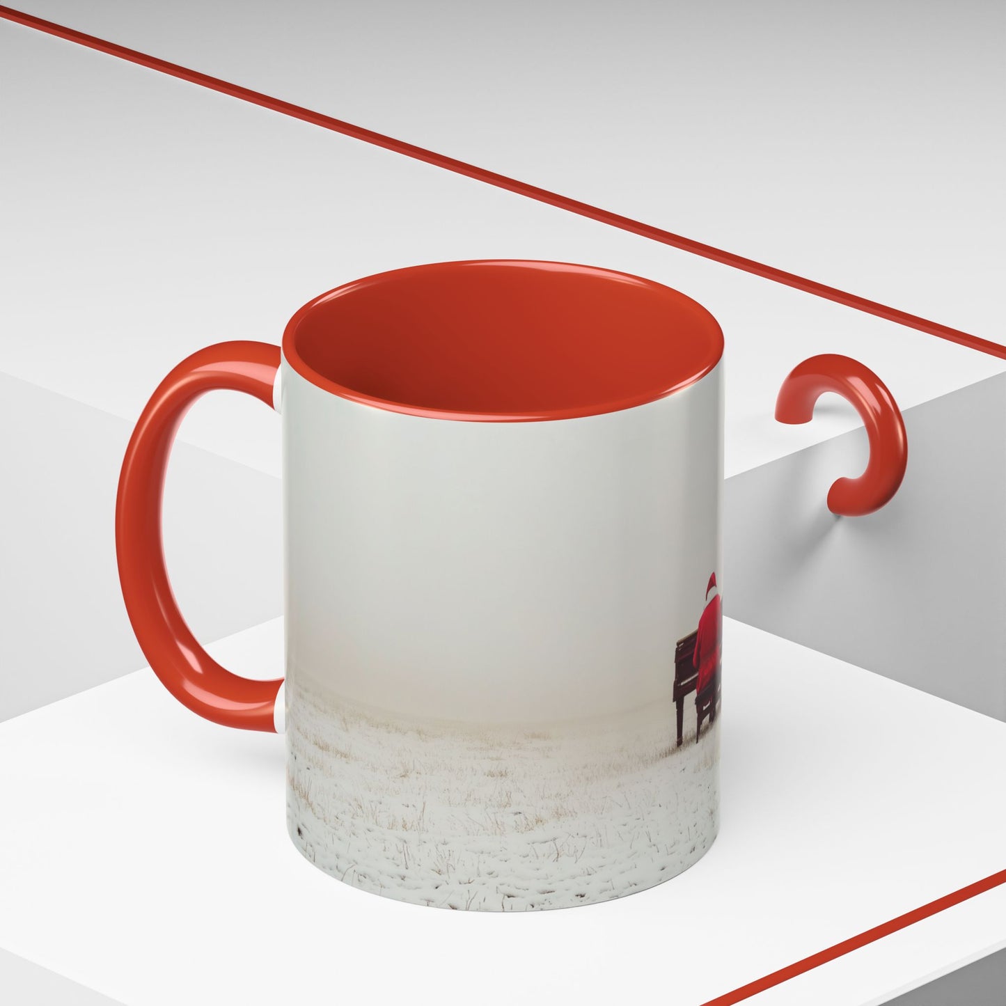 Mozart Christmas Mug (EU) - Santa Mug, Santa Playing Piano Mug, Holiday Mug, Christmas Mug, Winter Mug, Mozart Holiday Mug