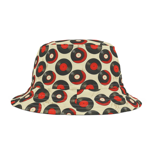 Retro Vinyl Patterned Hat Doodle Vinyl Cream Bucket Had Vinyl Pattern Hat