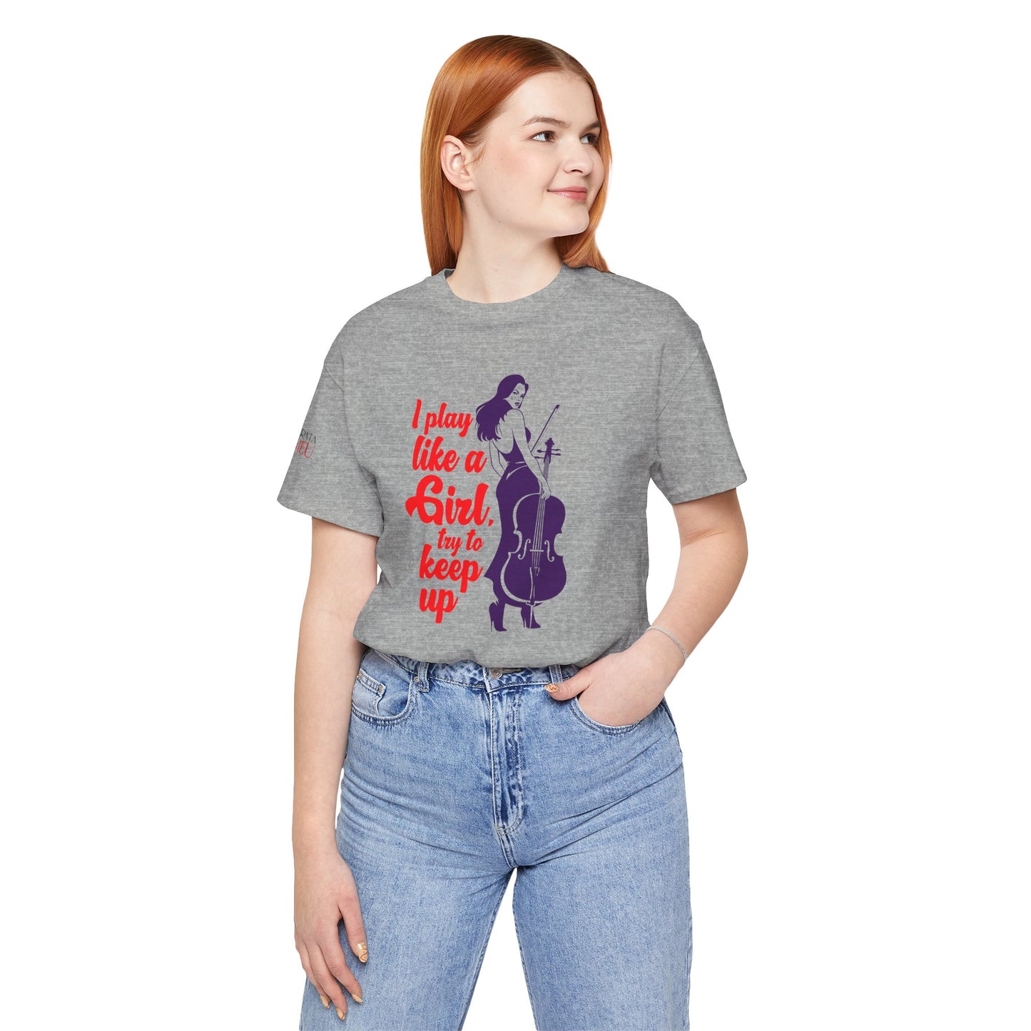 Play like a Girl - Cello T-Shirt: Camerata Romeu Shirt, Play like a Girl Shirt, Orchestra Shirt, Female Musician Shirt, Cello Shirt