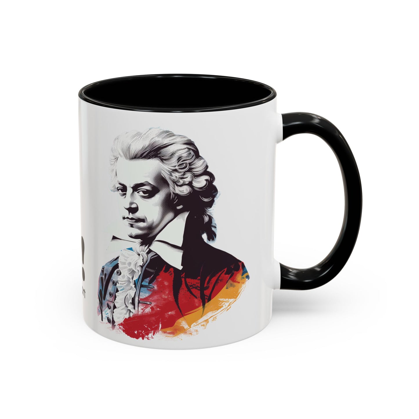 Two Flutes Mug in White (EU) - Mozart Flute Quote Mug, Mozart Mug, Classical Music Mug, Funny Mozart Quote