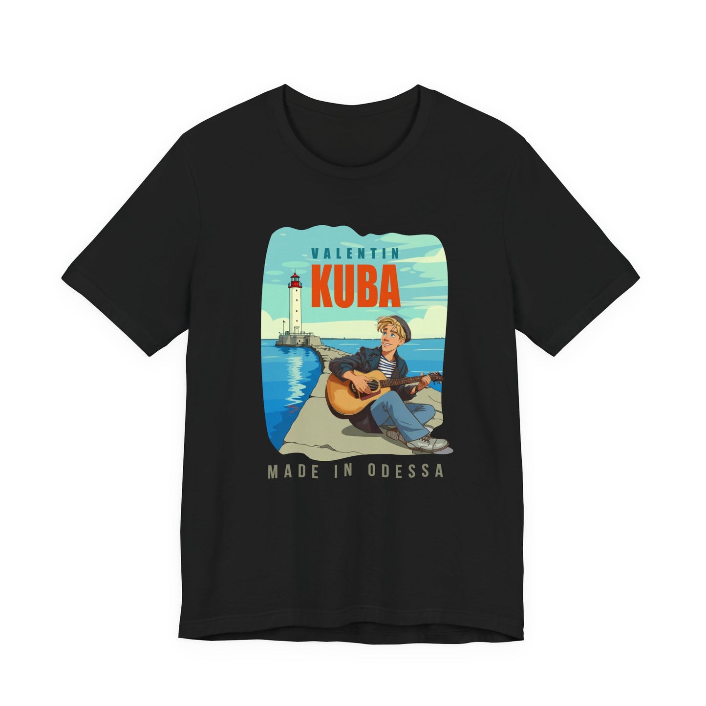 (ENG) Kuba at the Vorontsov Lighthouse- Klezmer Music T-Shirt, Odessa Music Shirt, Valentin Kuba Tee, Music from Ukraine Shirt