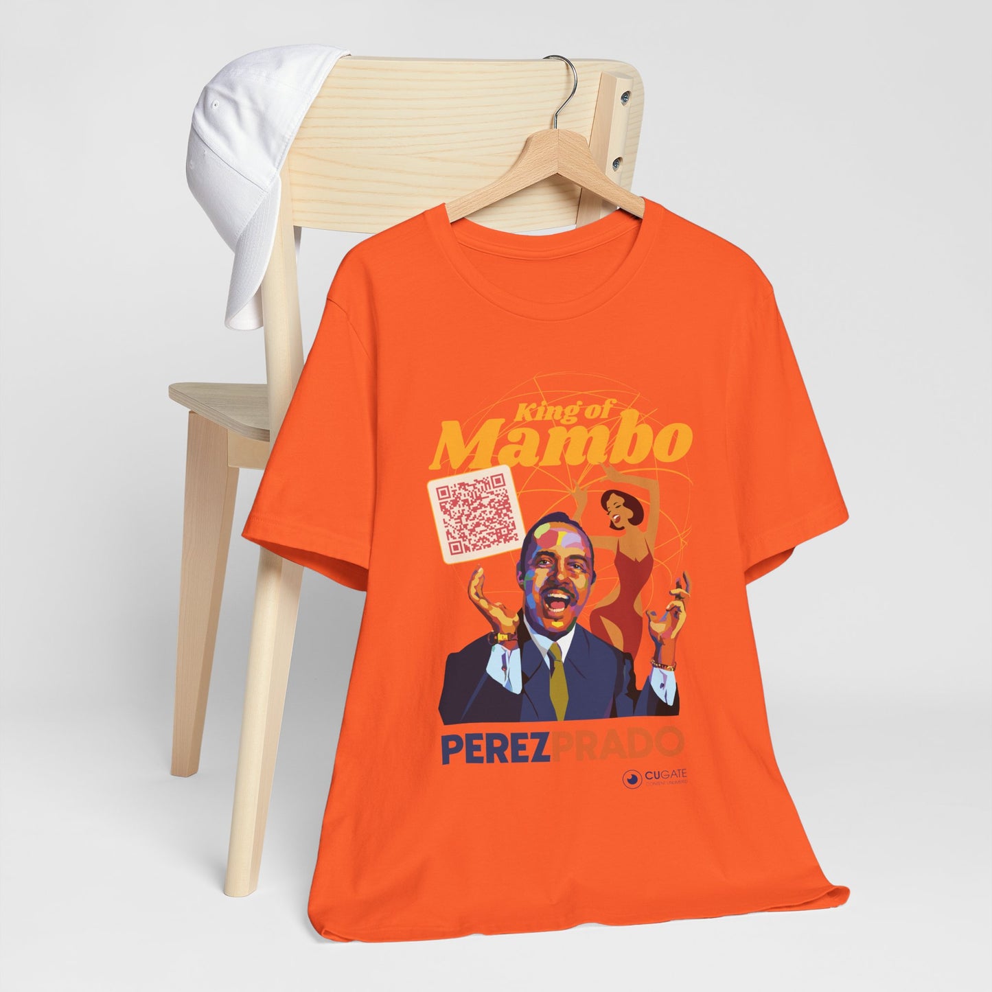King of Mambo - Perez Prado Vive T-Shirt, Mambo T-Shirt Latin Music T-Shirt (QR-Playlist Included)