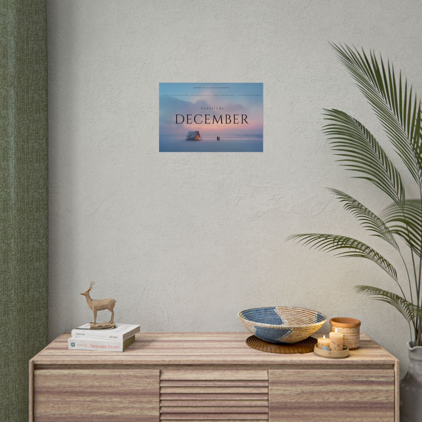 Classical December - Winter Poster, Winter Sunrise Print, Peaceful Landscape Poster, Holiday Decor Print