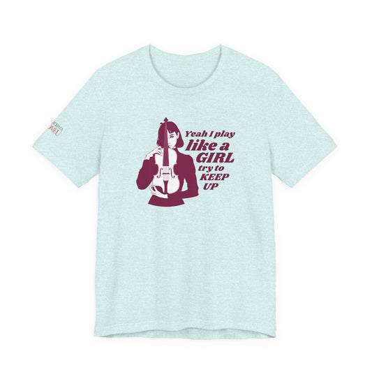 Play like a Girl- Violin T-Shirt (Light): Camerata Romeu Shirt, Play like a Girl Shirt, Orchestra Shirt, Female Musician Shirt,  Violin Shirt