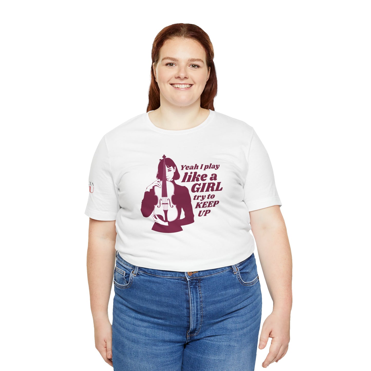 Play like a Girl- Violin T-Shirt (Light): Camerata Romeu Shirt, Play like a Girl Shirt, Orchestra Shirt, Female Musician Shirt,  Violin Shirt
