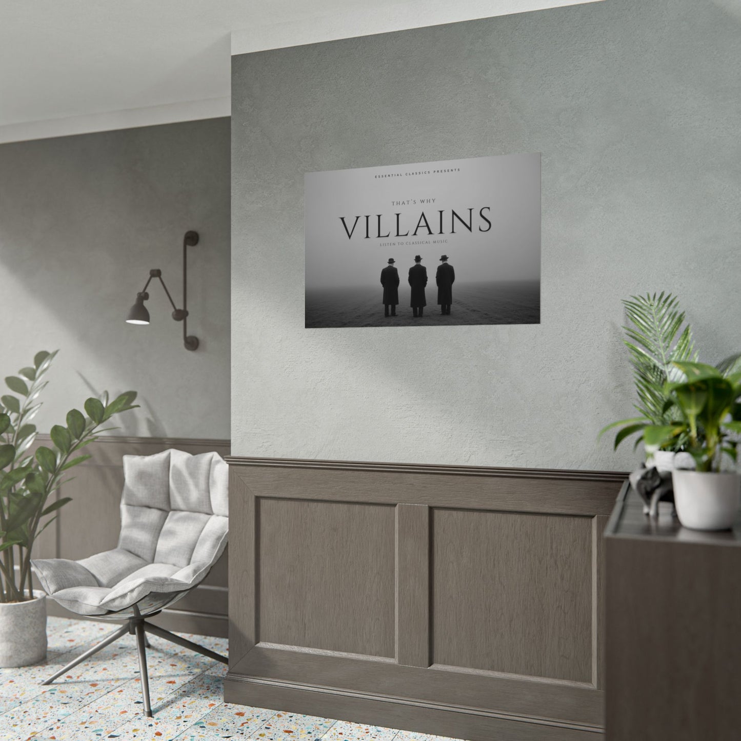 VILLAINS Listen to Classical Music- Movie Poster Print, Dramatic Music Poster, Villian Print, Villain Era Poster, Dramatic Classical Music Print