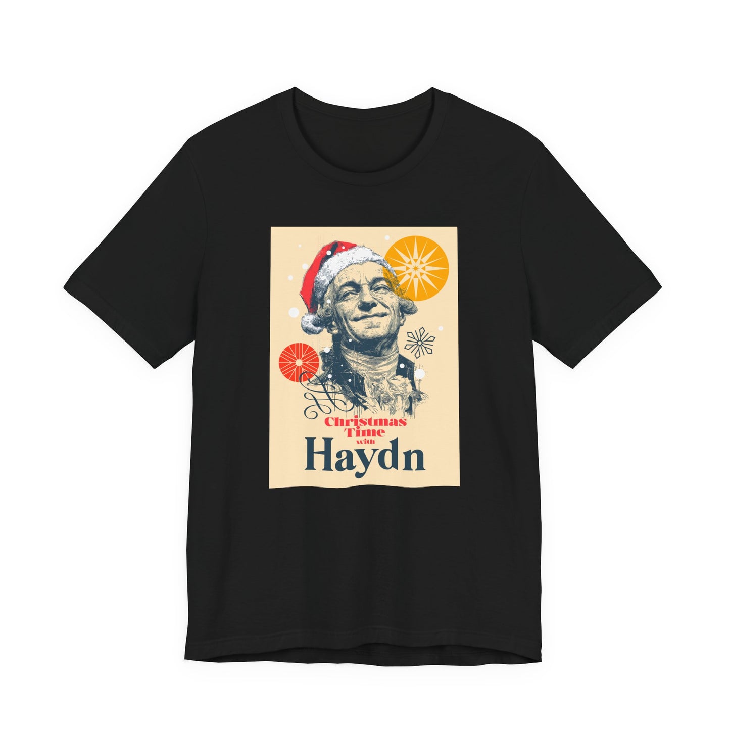 Christmas with Hayden - Holiday T-Shirt, Santa Shirt, Hayden with Santa Hat T-Shirt, Classical Music Christmas Shirt