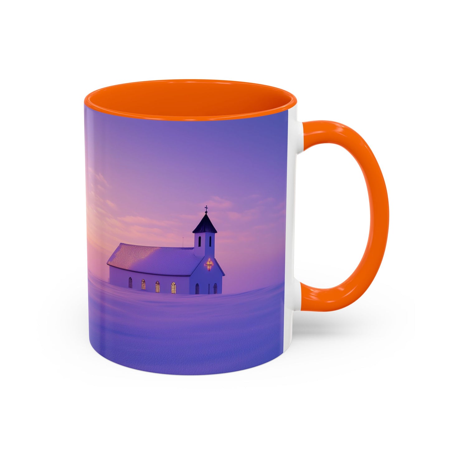 Christmas Choir Mug (USA) - Heavenly Voices Poster, Chapel Print, Snow Sunrise Print, Christmas Poster, Winter Print, Choir Concert Poster