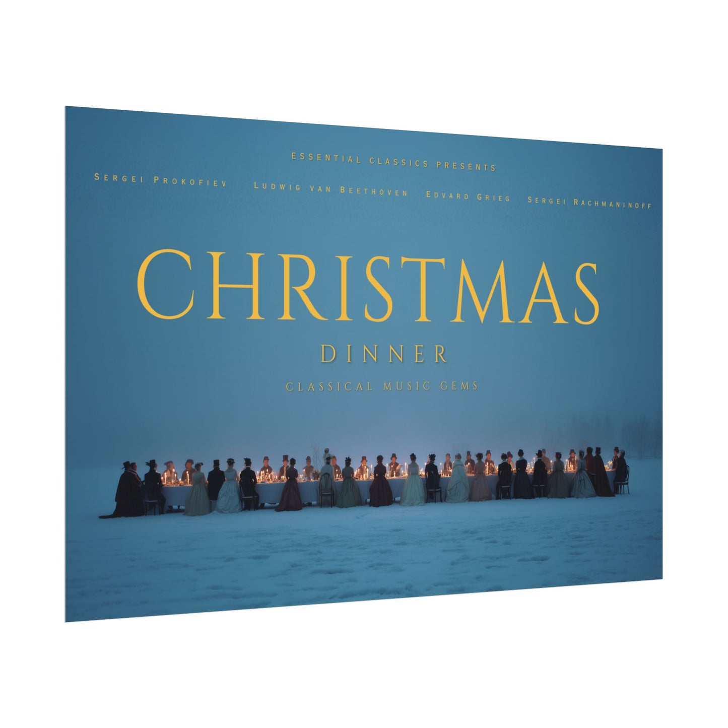 Christmas Dinner - Holiday Print, Elegant Classical Music Poster, Community Print, Celebration Poster, Holiday Traditions Print