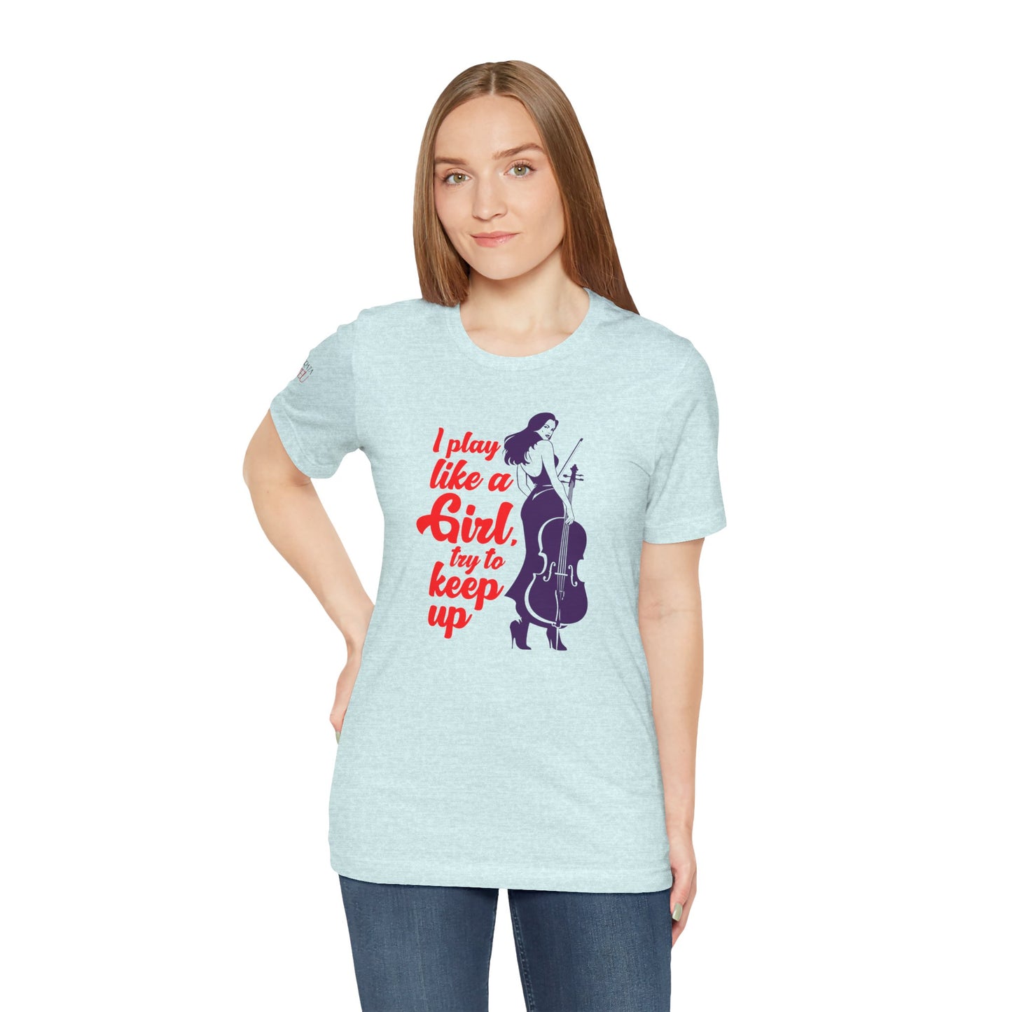 Play like a Girl - Cello T-Shirt: Camerata Romeu Shirt, Play like a Girl Shirt, Orchestra Shirt, Female Musician Shirt, Cello Shirt