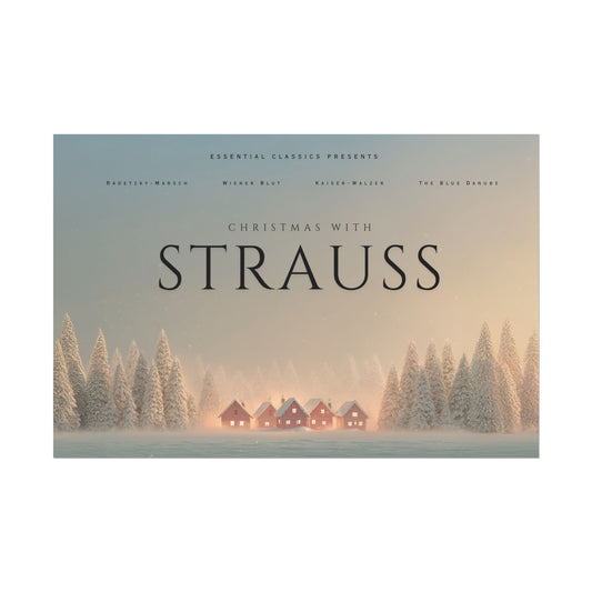 Christmas with Strauss - Classical Christmas Print, Christmas Countryside Poster, Holiday Classics Print, Richard Strauss inspired Poster