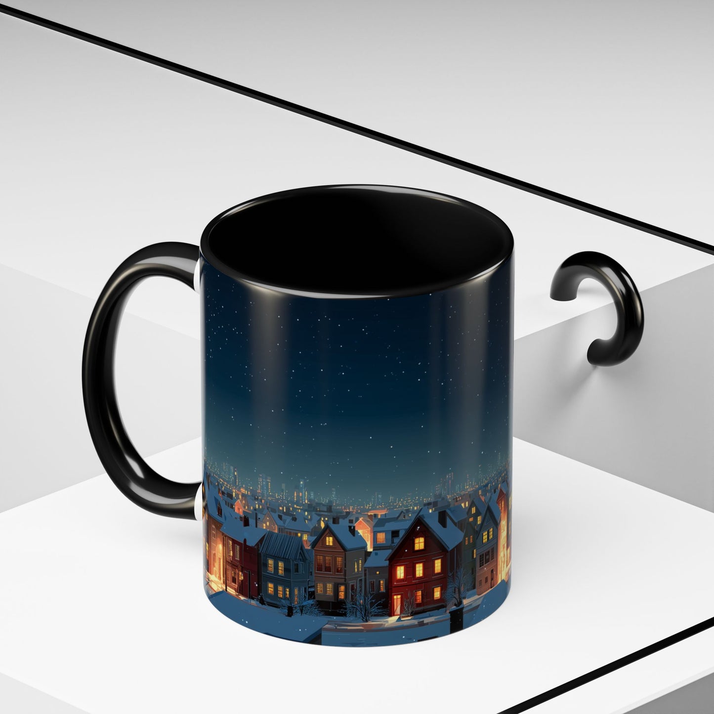 Happy New Year Mug (EU) - Classical Music Celebration Mug, Night Sky Mug, Starry Night Mug, New Year's Resolution Mug